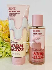 ORIGINAL Victoria's Secret Pink Warm  Cozy Creme Body Mist Spray  Lotion Set