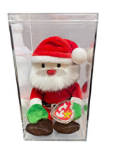 Ty Beanie Baby SANTA 1998 Mint in Acrylic Case  Tag Protector RARE Auc