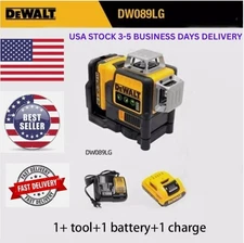 DeWalt DW089LG 12V Green Line 3 x 360 Laser Level Laser Battery + Charger