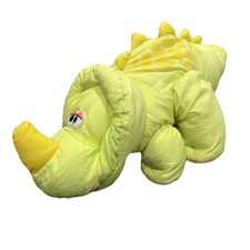 Vintage 1992 Fisher Price Puffalump Dino Roars Green Triceratops Dinosaur Plush