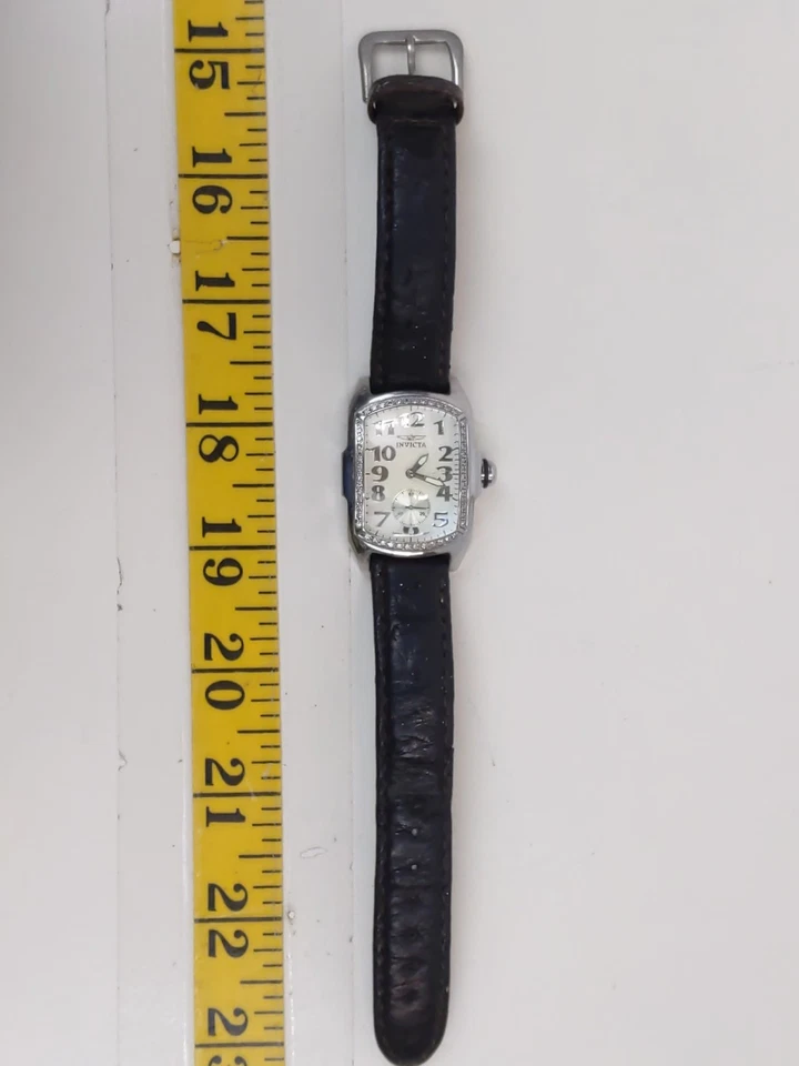 Invicta Lupah 2009 Women’s Diamond Bezel Watch Swiss Made Leather Band Stainless - Image 3 of 4