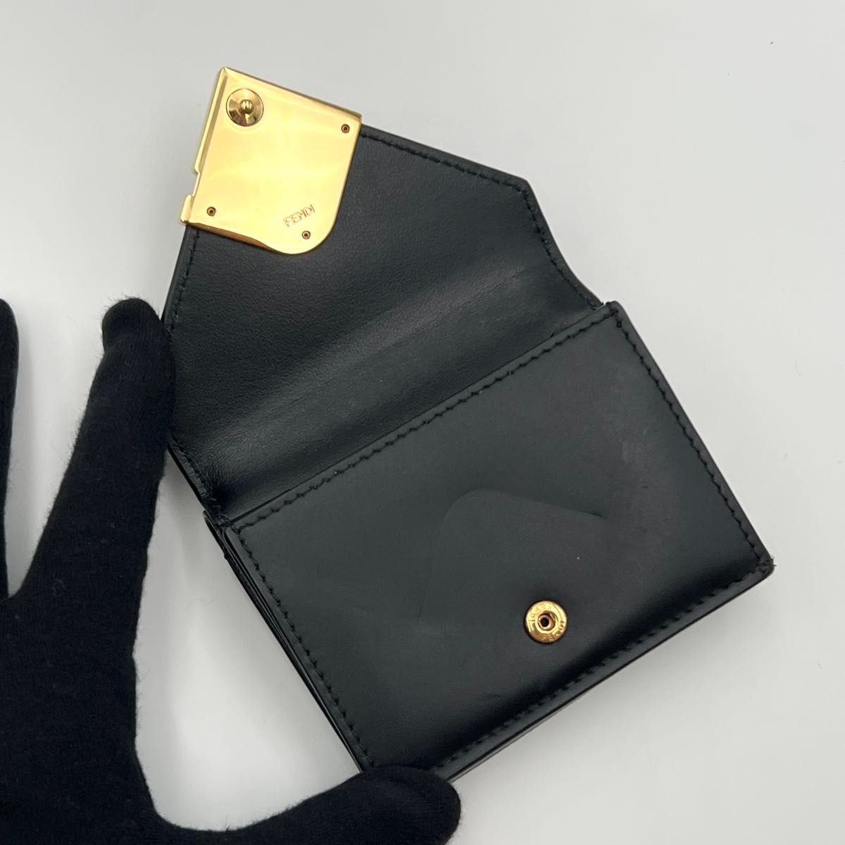 FENDI Wallet: FF Diamond Black W10H9D3cm w/NA;-- thumbnail 3