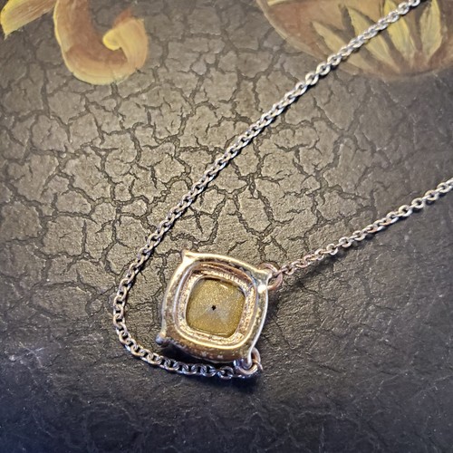 Dana Buchman Large Solitaire Square Crystal Necklace 18-19" max w 3" Extender - Picture 20 of 24