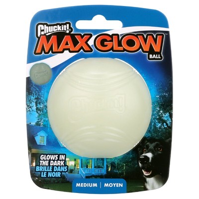 Chuckit! Max Glow Ball Rubber Fetch Dog Toy, Medium 2.5'' for Dogs 20-60 lb