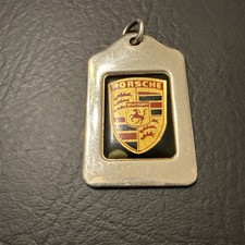 VINTAGE PORSCHE BRASS KEYCHAIN 24K GOLD FINISH
