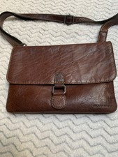 Jack Georges Brown Leather Voyager Multifunctional Crossbody 9 Bag Retail 195
