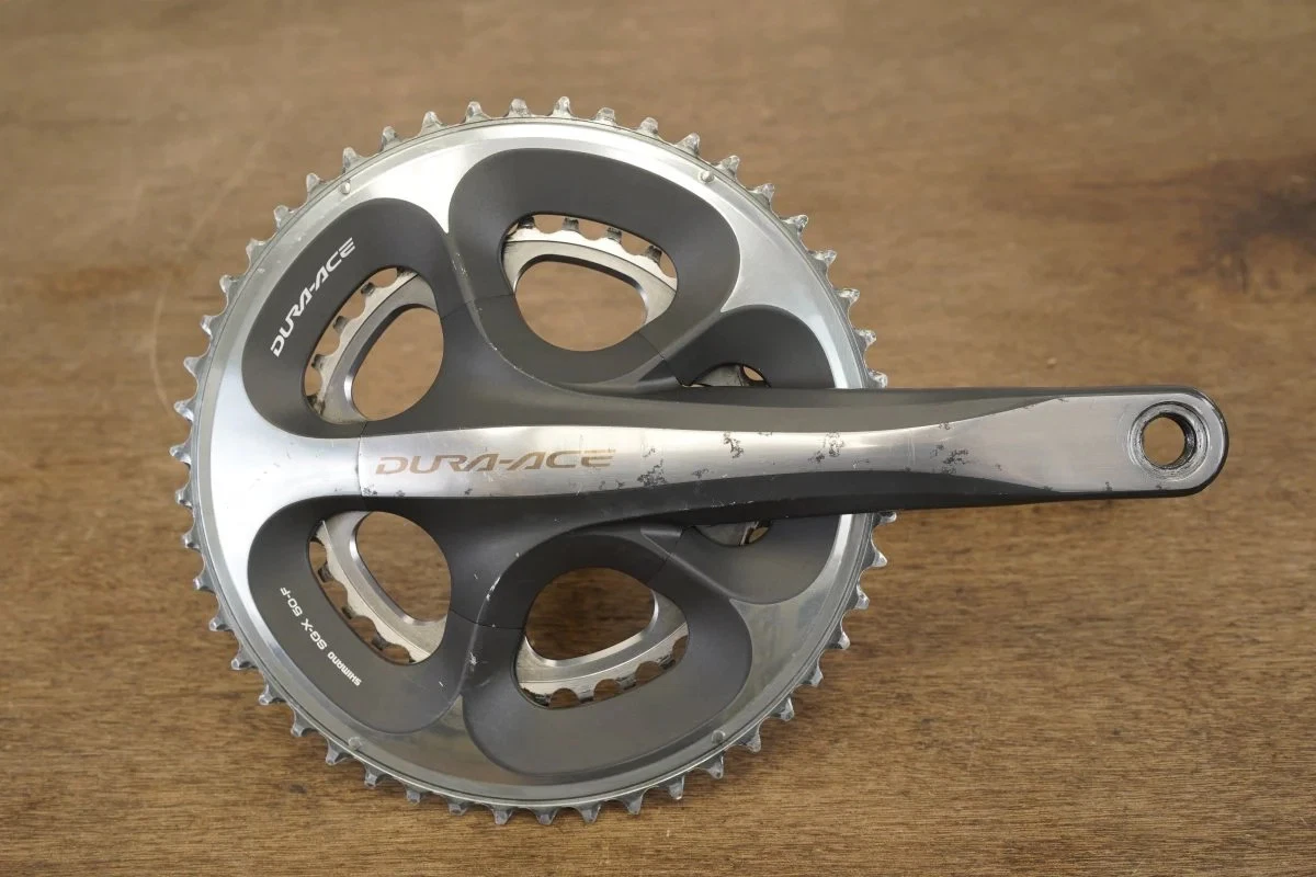 Pedalier Crankset DURA ACE 42-52 170 14×1.25 vintage bike anodisé