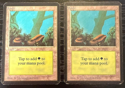 2x Alpha Forest V1 Basic Land Lot LP Lightly Played MTG Magic