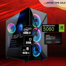 Gaming PC Desktop Computer i7, Up to 64GB RAM 4TB SSD NVIDIA GTX 5060/AMD 5600XT