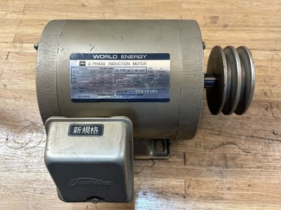 Toshiba World Energy 0.75kw 3 Phase Induction Motor Frame 80 With Pulley