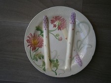 Asparagus Plate C-1900 K-G Faience St Clément Floral Liberty Design N°3