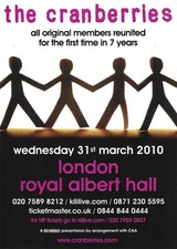 THE CRANBERRIES    LONDON ROYAL ALBERT HALL   MARCH 31st 2010 FLYER