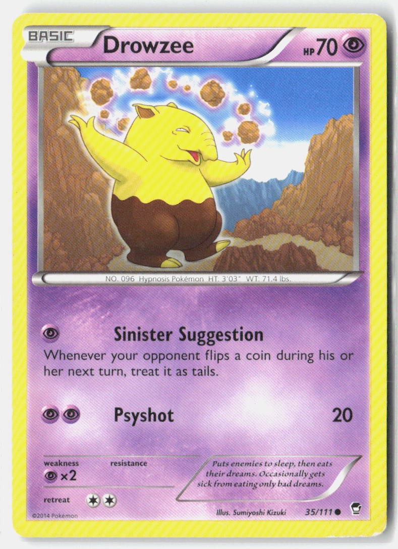 Pokemon tcg XY - Furious Fists Drowzee Moderately played