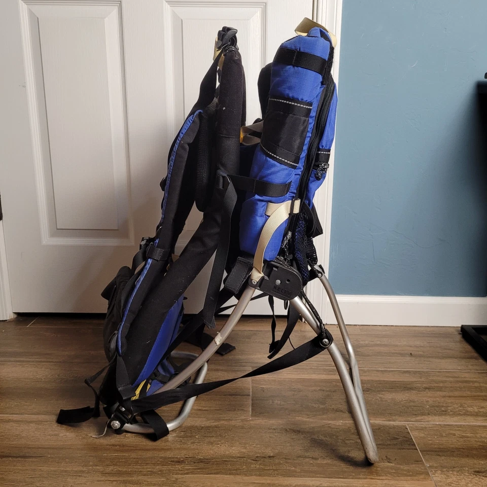 Mochila portabebés vintage para niños Kelty marco de metal azul senderismo Foto 2 de 4