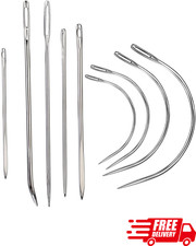9pcs Heavy Duty Hand Sewing Needles Leather Curved Upholstery Repair Kit