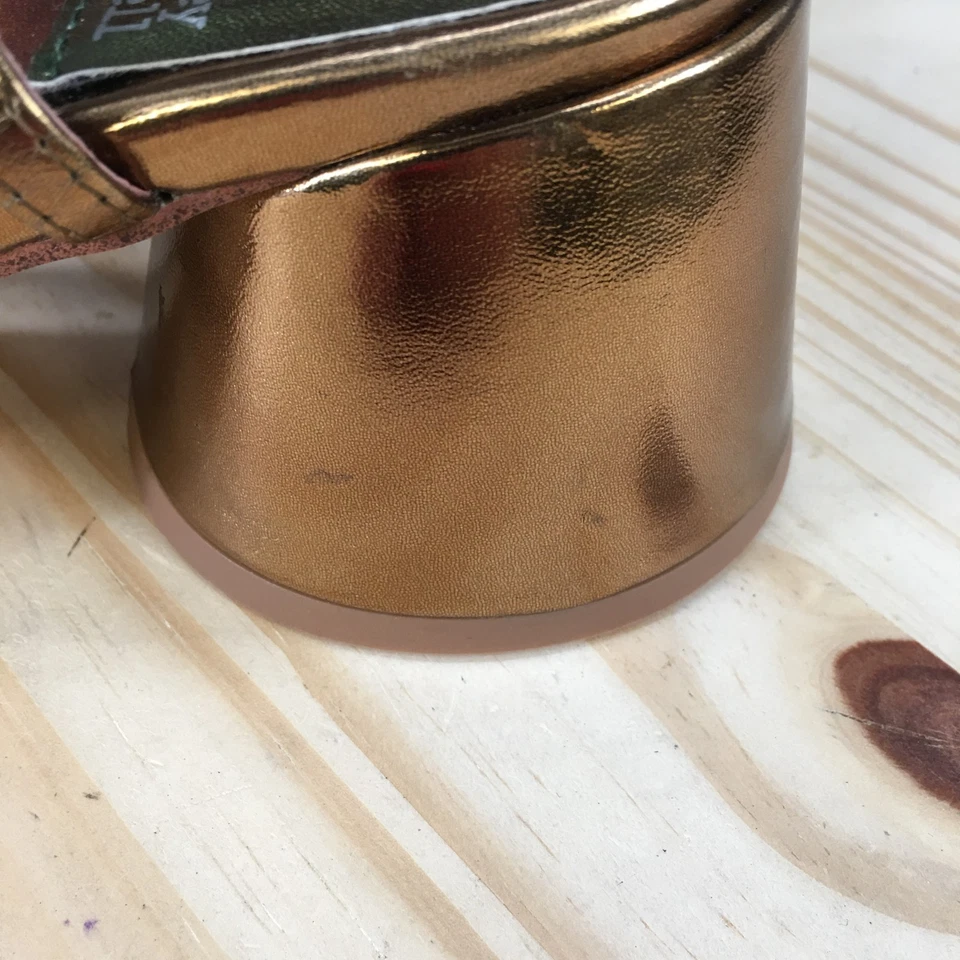 Sandálias femininas Jeffrey Campbell 7 pontas slingback couro ouro rosa - Imagem 4 de 4