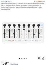 M-VAVE SMK-25 Mini Wireless Bluetooth MIDI Co...