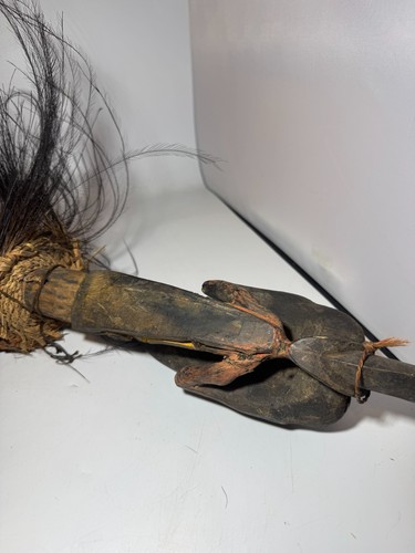 Papua-Neuguinea Sepik Fluss zeremonielle Bambusflöte (32") mit geschnitztem Vogelkopf - Bild 6 von 6