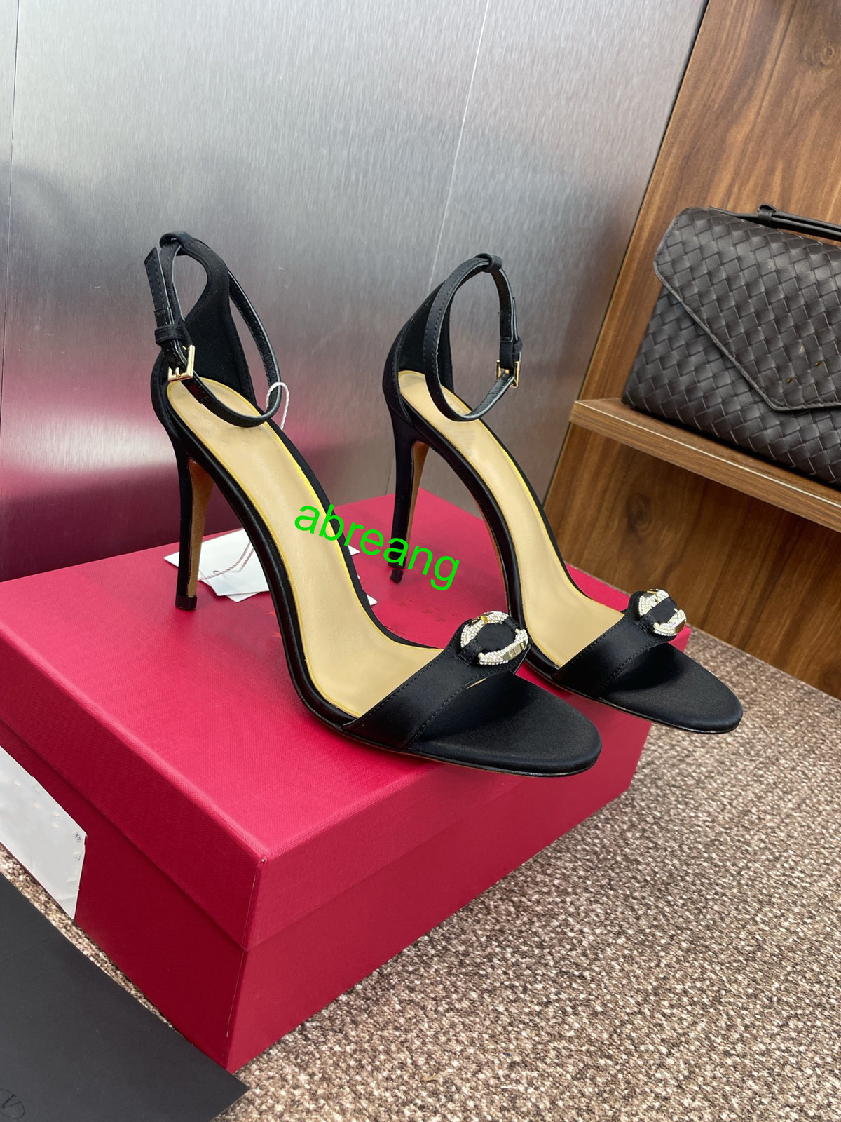 Sandalia mujer 35-43 9,5cm Stiletto 100% seda+cordero forro 2025 nueva alta calidad
