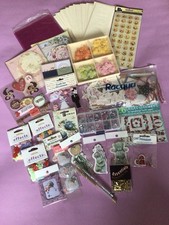 Box Full Of Crafting Goodies, Card Blanks, Embellishments, Pens, Foil, Gems Etc