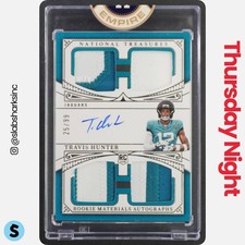 2025 PANINI NT TRAVIS HUNTER ROOKIE MATERIALS AUTO QUAD PATCH RC /99