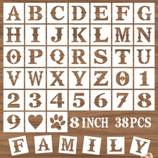 8 Inch Letter Stencils and Numbers, 38 Pcs Alphabet DIY Craft Stencils