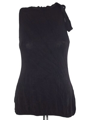Modo Milano Damen Shirt S Small 40 Eu36 Schwarz Stretch Made Italy Ärmellos