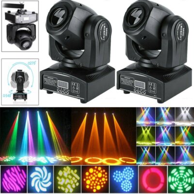 2X 80W RGBW LED Moving Head Spot Bühnenlicht DMX Beam 8 Gobos Disco Lichteffekt