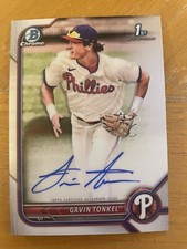 GAVIN TONKEL 2022 Bowman Chrome 1st Bowman Autograph Phillies Prospect Auto
