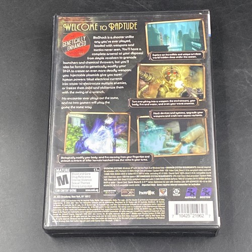 Juegos de DVD para PC BioShock con Windows completos con Manual y Llave Shooter Rapto Maduro - Imagen 2 de 6