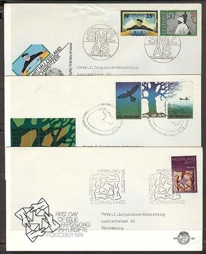 NETHERLANDS 1974/5 FDC’s (x6) (ID:383/D27657)
