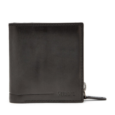 Fossil Allen Zip Bifold Black Geldbörse Geldbeutel Portemonnaie Leder Münzfach 