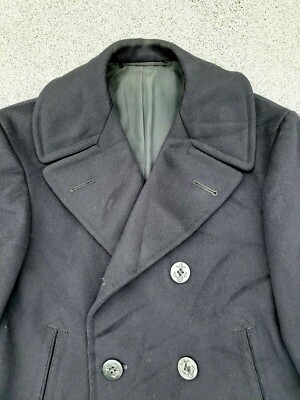 Original Vtg WW2 US Navy 8 Button Peacoat ID'd Stencil Field Gear