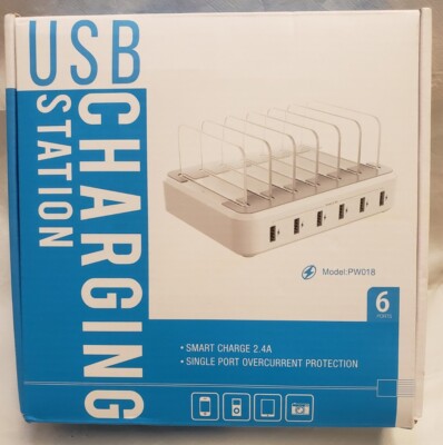 SooPii 6-Port USB-C Charging Station for Multiple Devices,2 PD 20W Fast Charging