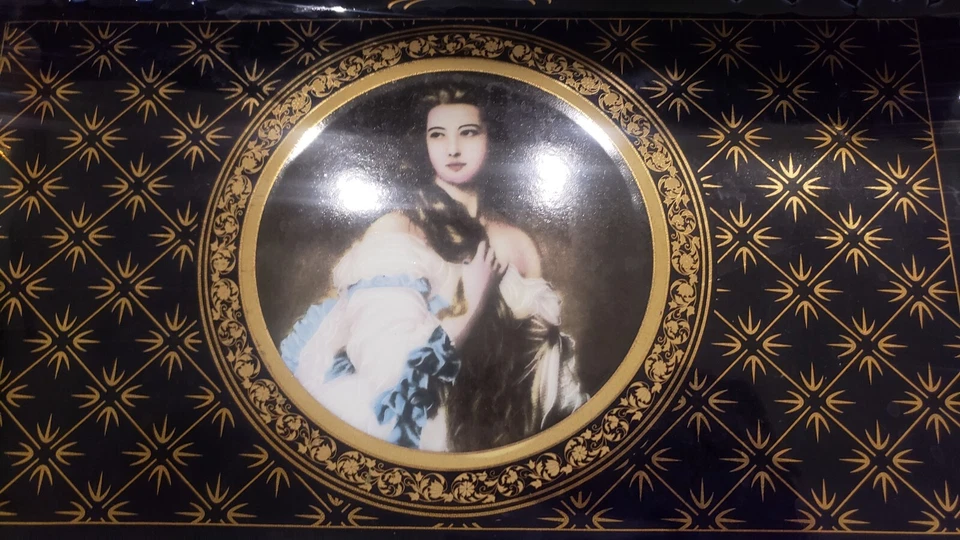 Vintage Regency Porcelain Replica, Cobalt Blue Gold Serving Tray Porcelain - Image 3 of 4