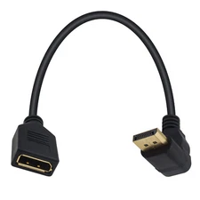 Up Angle 90 Degree Displayport DP Male to DP Female Extension Adapter Cable 30cm
