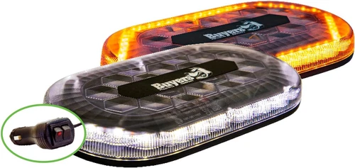8891172 Amber/Clear LED Mini Light Bar, Permanent or Magnetic Mount, 15' Lead wi