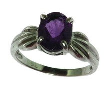 Amethyst Genuine Gemstone set in sterling silver Lady,s Ring RSS,346