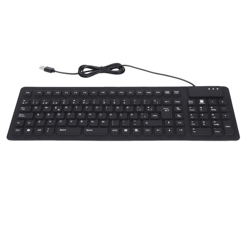 Keyboard 105 Key Spanish Usb Wired Foldable Quiet Waterproof Dustproof Si Set - Picture 15 of 22