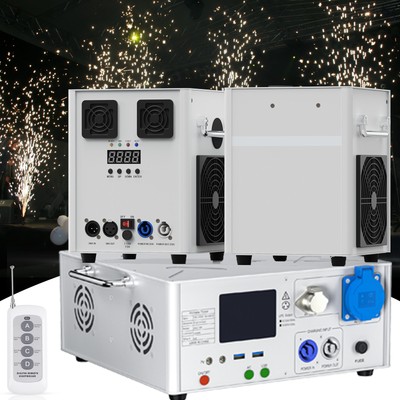 2x Cold Spark Machine mit Batterieladegerät DMX Sparkular Funkenmaschine dj Show