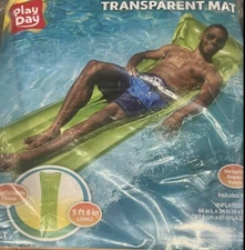 Play Day Large Adult Swimming Pool Mat Float Raft Inflatable 66”x 24”