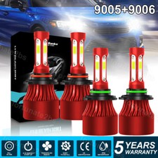 9005 9006 Led Headlights Kit Combo Bulbs 6500k High Low Beam Super White Bright
