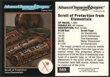 1991 TSR AD&D Gold Border Fantasy RPG Art Card 569 Dungeons Dragons Magic Scroll