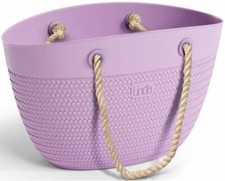 LINDA BAG BORSA MARE IN PLASTICA COLORATA,VIMINI, MANICO IN CORDA ITALY