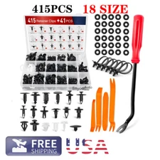 415Pcs Bumper Clips Retainer Auto Car Rivets Fastener Fender Push Pin Trim