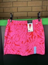 Rafaella Ladies Stretch Skort Size XL Pressed Palms Carmine Rose