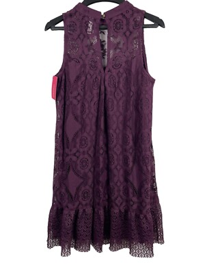Xhilaration Purple Lace Overlay Halter Neck Sleeveless Dress S NWT | eBay