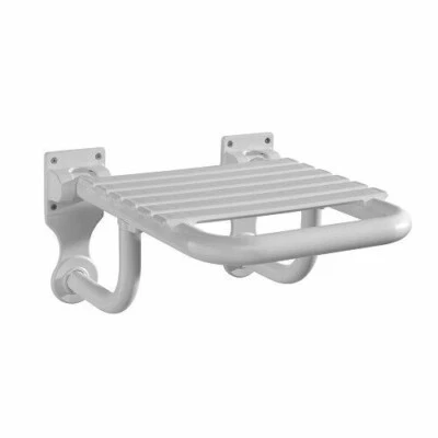 Shower Seat Twyford Sturdy Wall Mounted in White Bathroom Mobility Aid