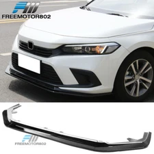 Fits 22-24 Honda Civic 11th Gen RS Style Front Bumper Lip Gloss Black 3PCS - PP