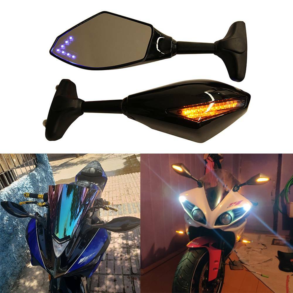 LED Turn Signal Mirrors For 2005 2006 2007 2008 2009 Yamaha YZF R1
